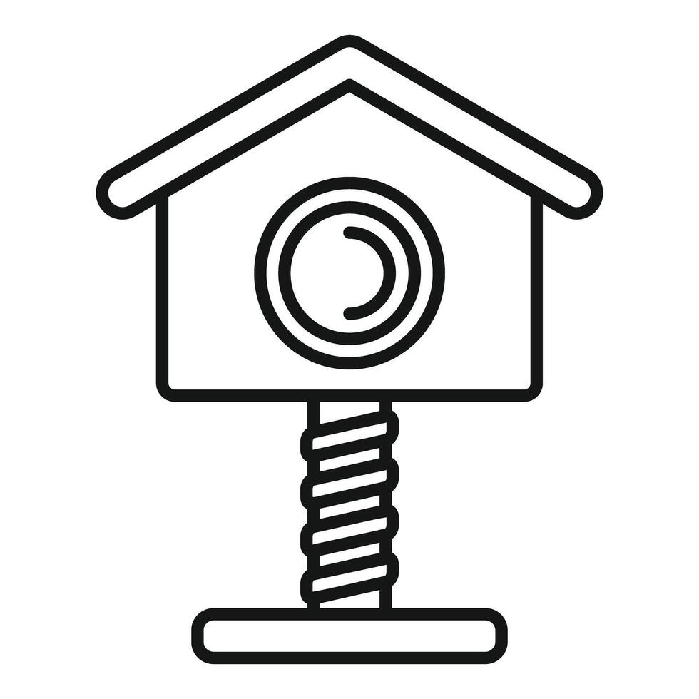 Cat house with scratching post icon showing a combination of comfort and entertainment vector