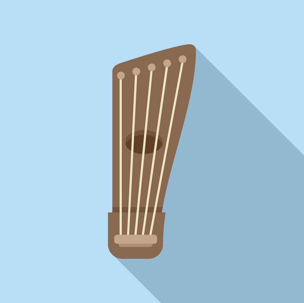 Ancient kannel string instrument with long neck for playing music