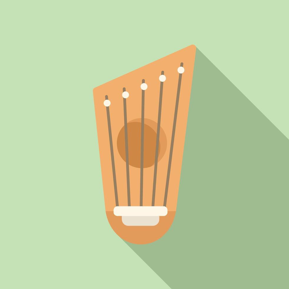 Traditional harp instrument displaying string arrangement for playing music vector