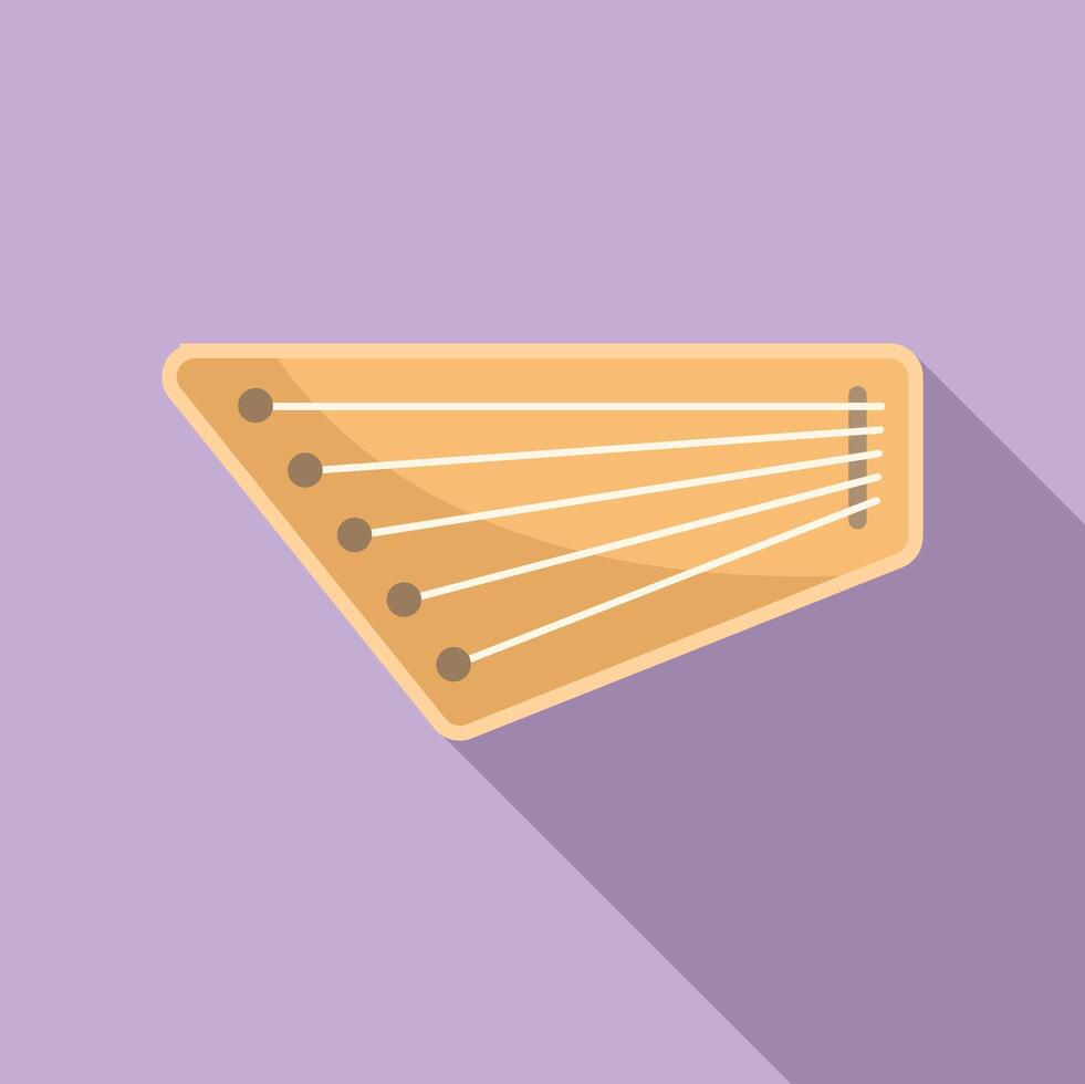 Traditional baltic psaltery lying flat showing tuning pegs vector