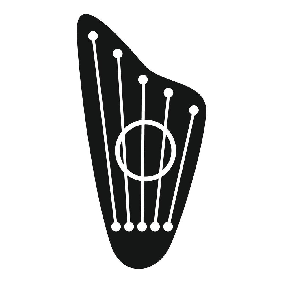 Ancient harp silhouette representing classical music and culture vector