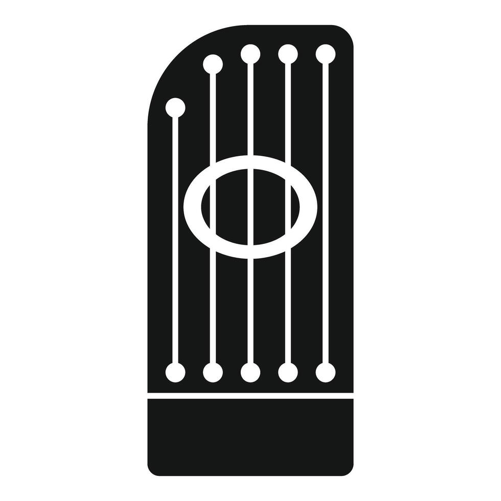 Acoustic guitar with strings and sound hole for music playing vector