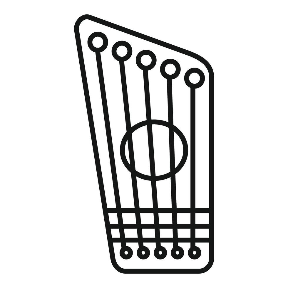 Ancient lyre icon showing traditional musical instrument for melodious tunes vector