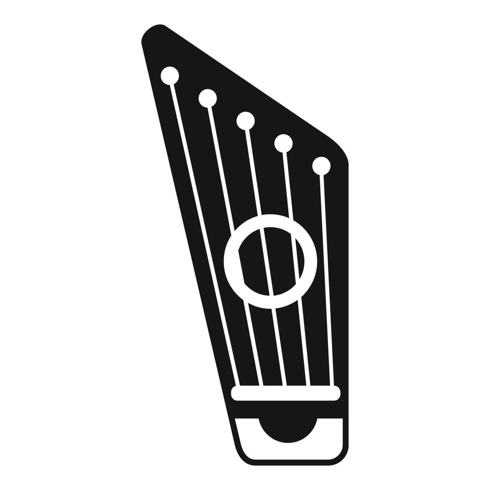 This black and white icon of a gusli represents traditional folk music and cultural performances vector