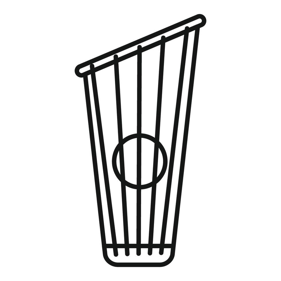 Ancient greek lyre instrument playing music line icon vector