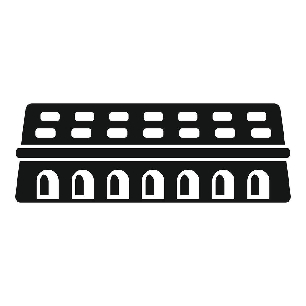 Building with columns icon, simple style vector