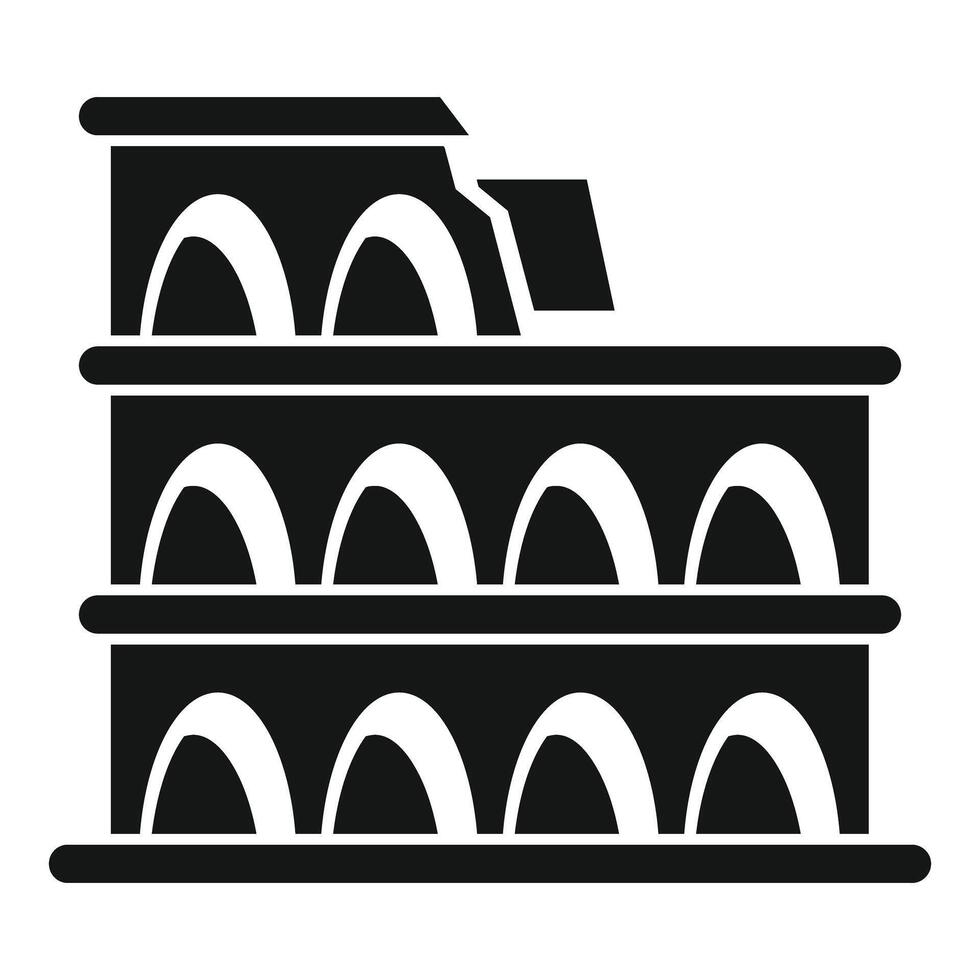 Roman colosseum facade showing deterioration over time vector