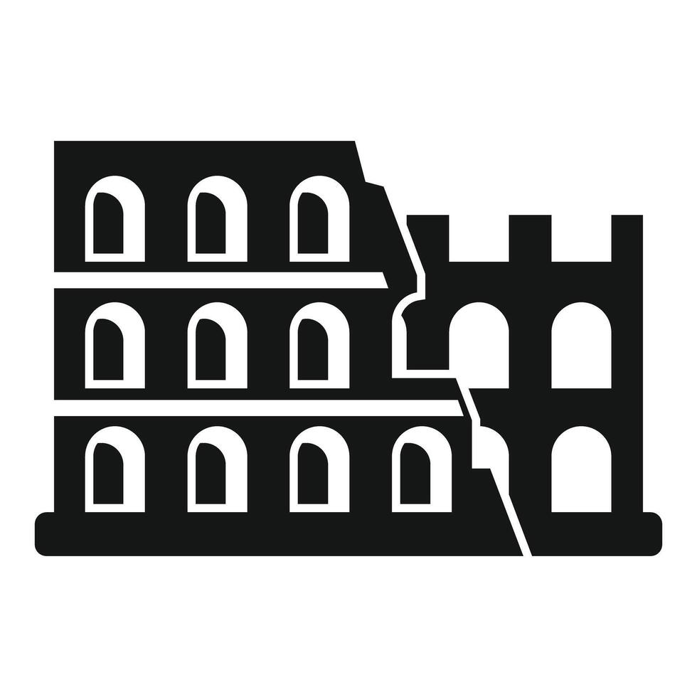 Colosseum showing deterioration from age and weathering vector