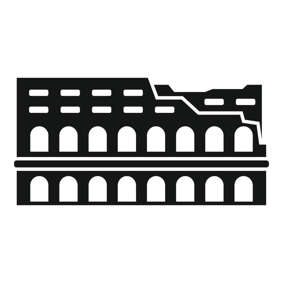 Roman colosseum facade representing italian history and architecture vector