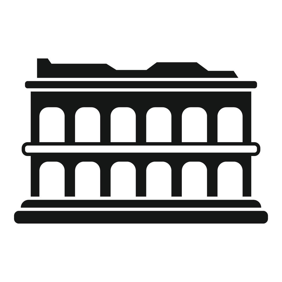Ancient building with arches showing roman architecture vector