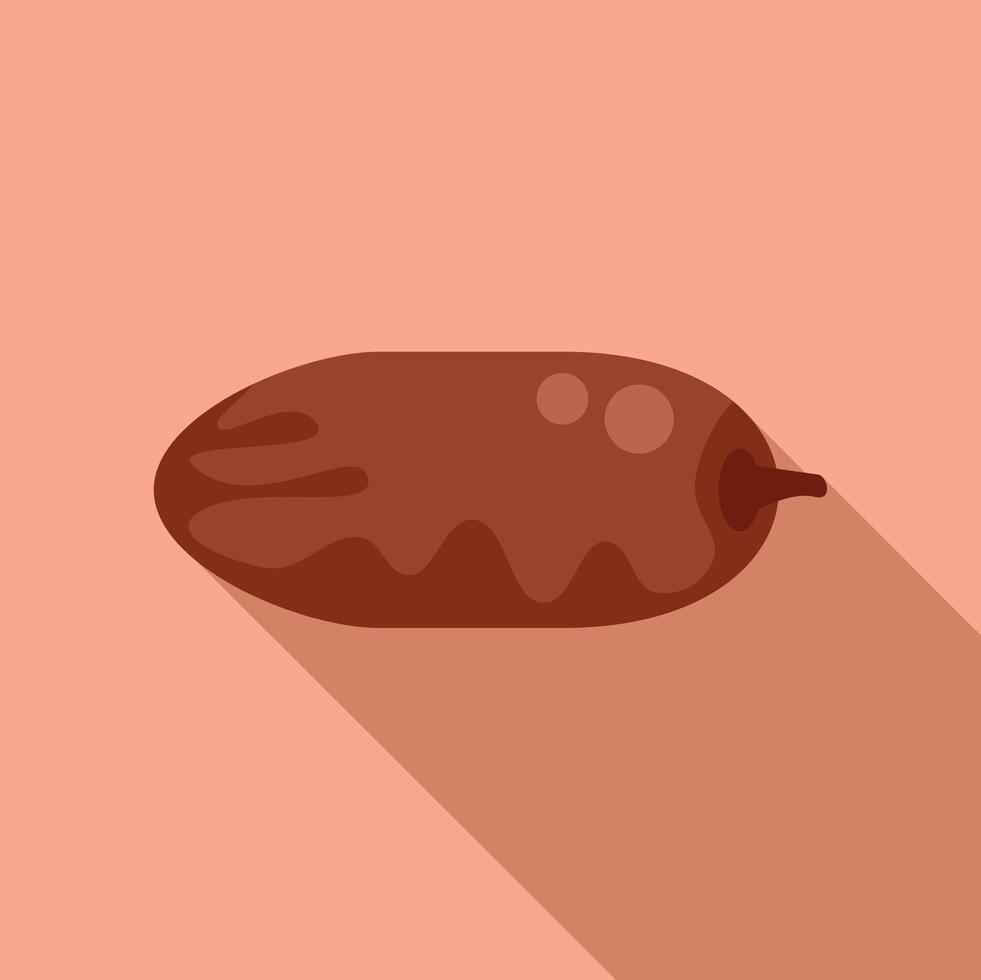 Dried date fruit showing its sweet pulp vector