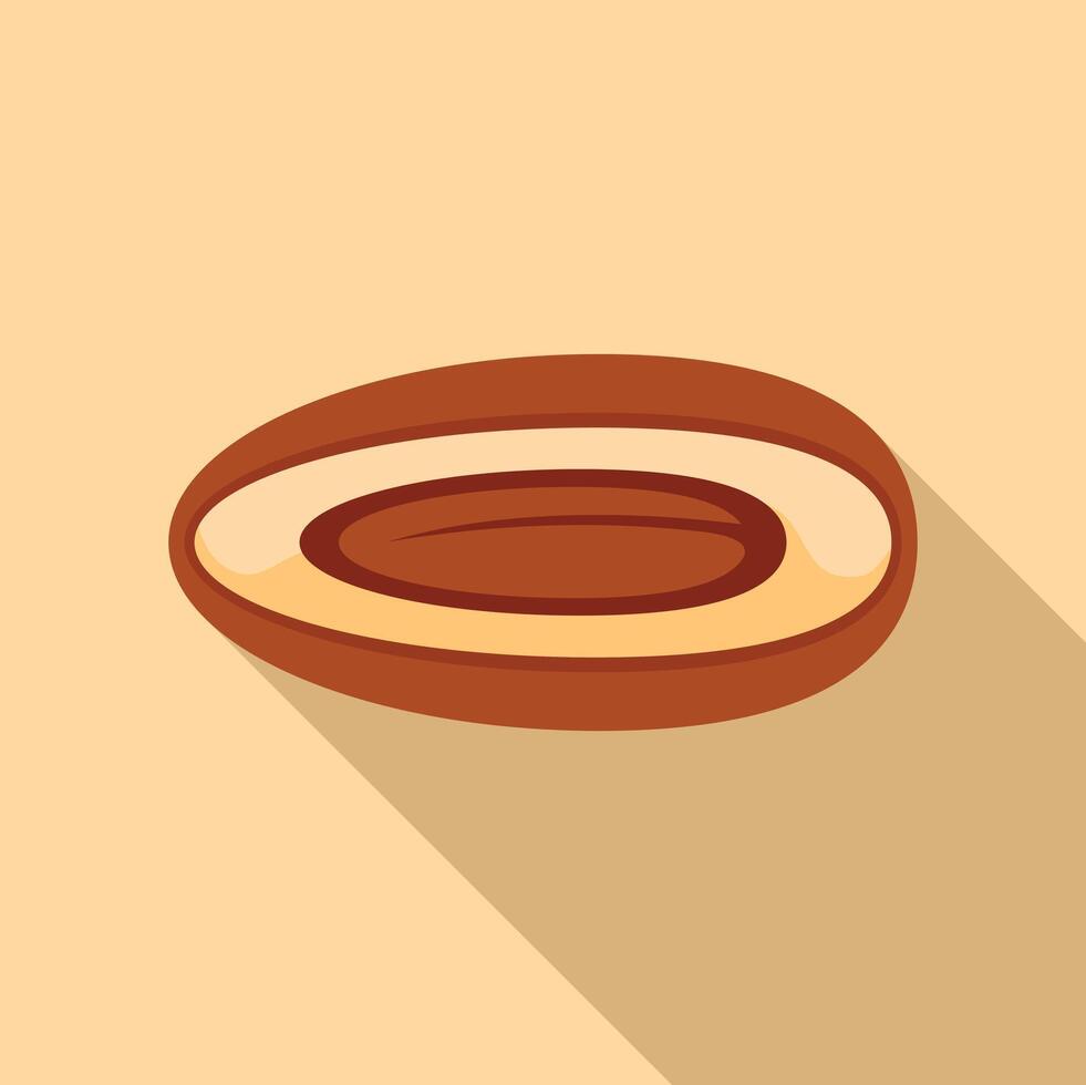 Single date fruit showing seed inside on cream background vector