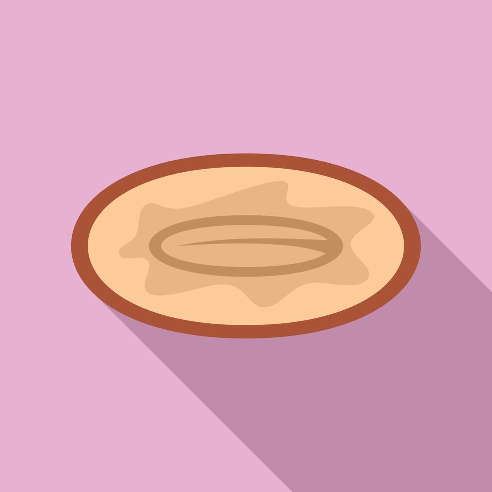 Half date fruit showing seed inside on purple background vector