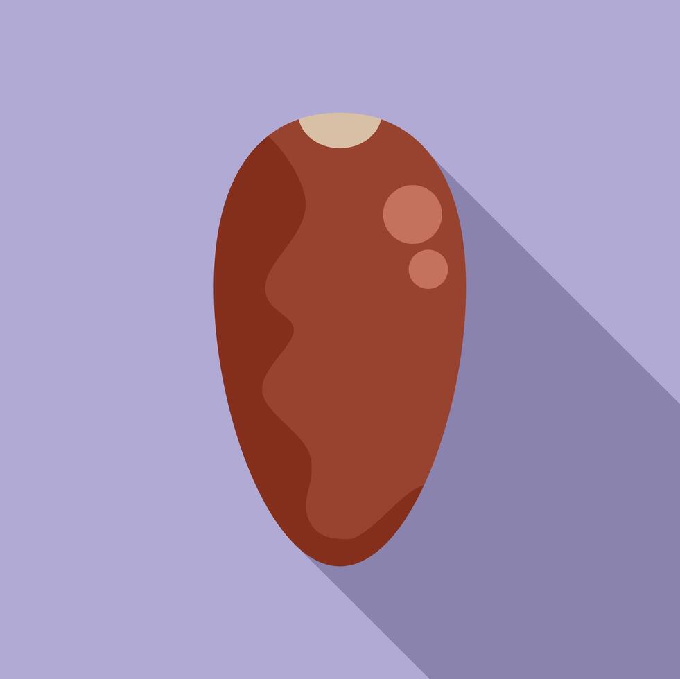 Single date fruit showing long shadow on purple background vector
