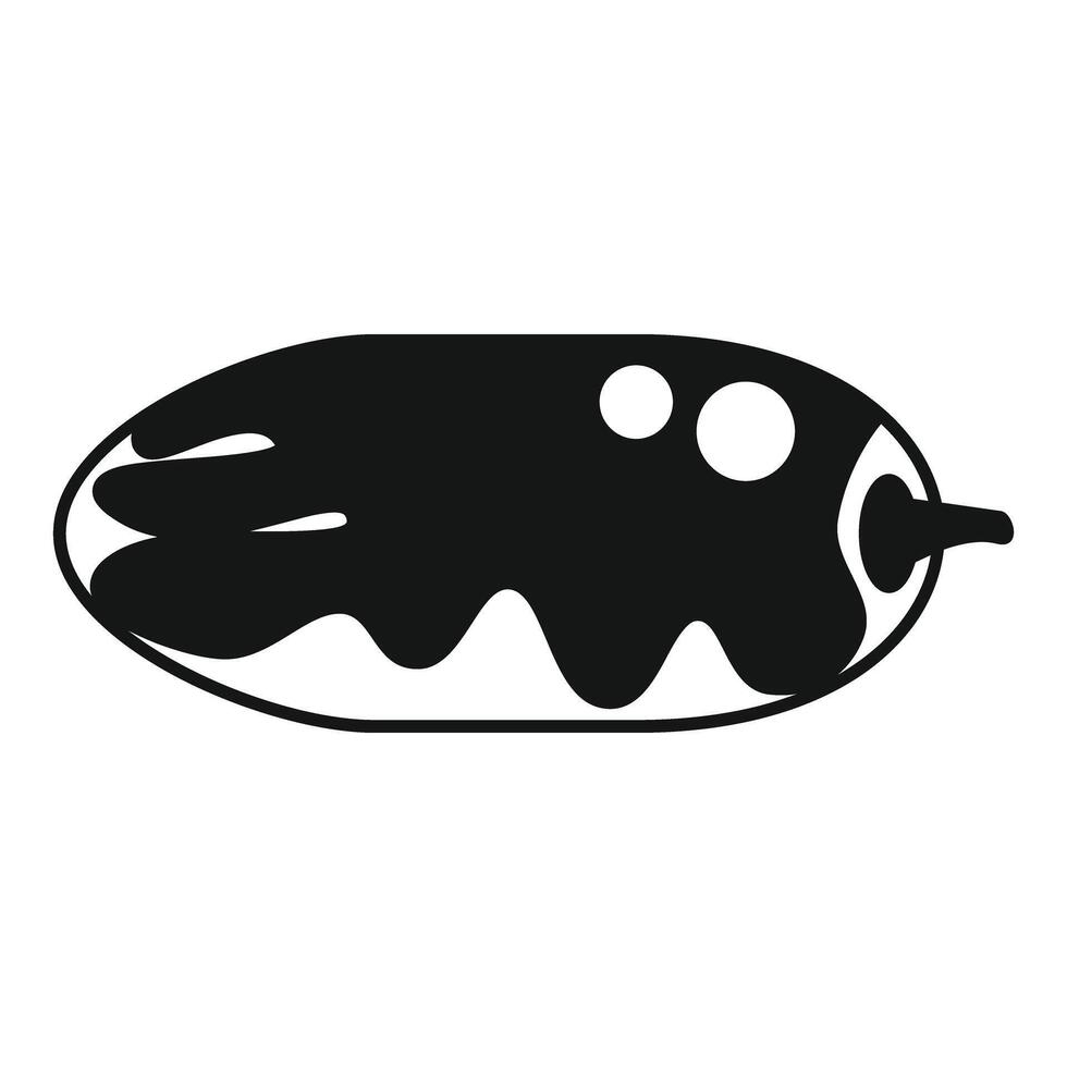 Black and white eggplant icon showing aubergine vegetable vector