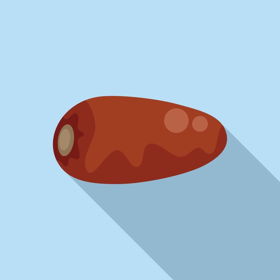 Dried date fruit icon, flat style vector