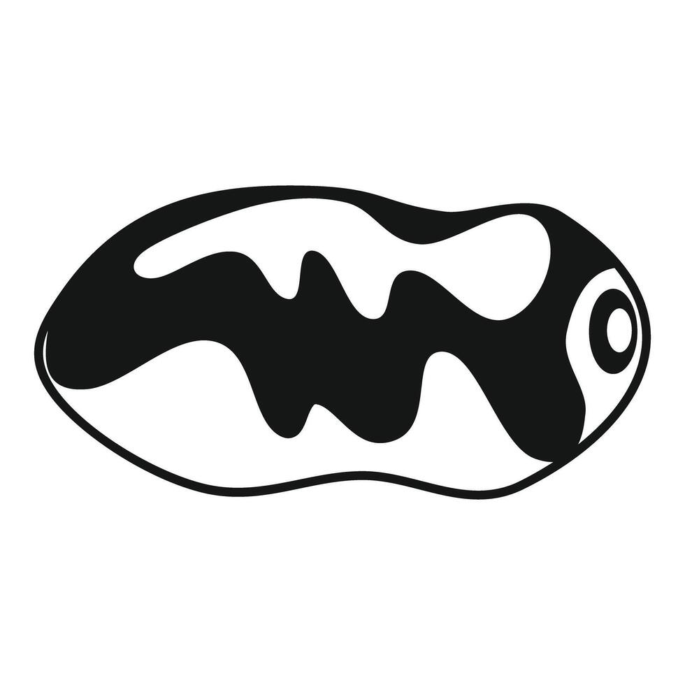 Black and white spotted fish swimming side view icon vector