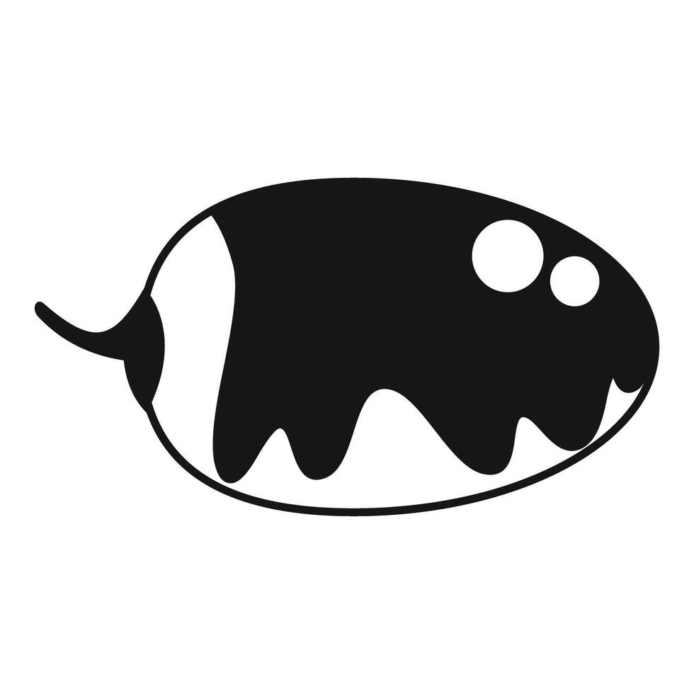 Black and white eggplant icon showing melted chocolate dripping over it vector