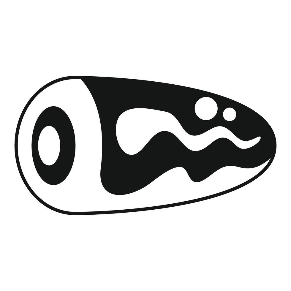 Smoked salami sausage showing fat layers icon simple style vector