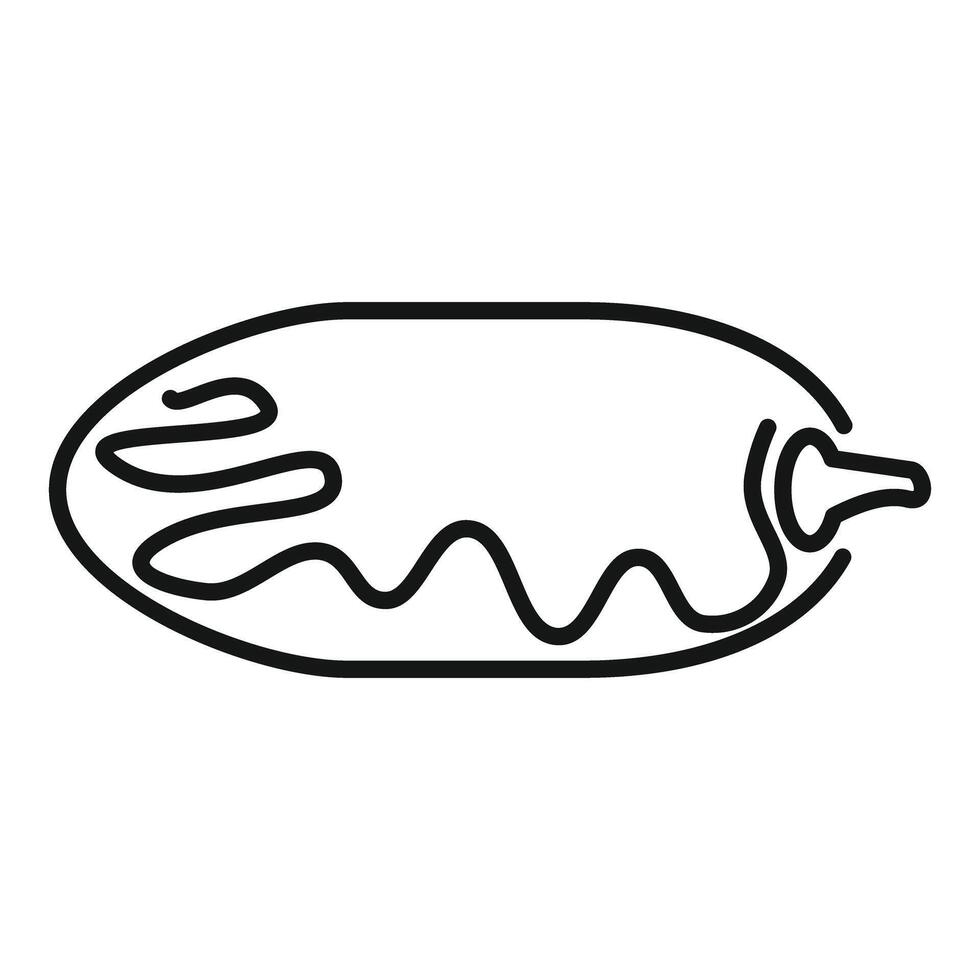 Eggplant icon showing wavy lines for organic food market vector