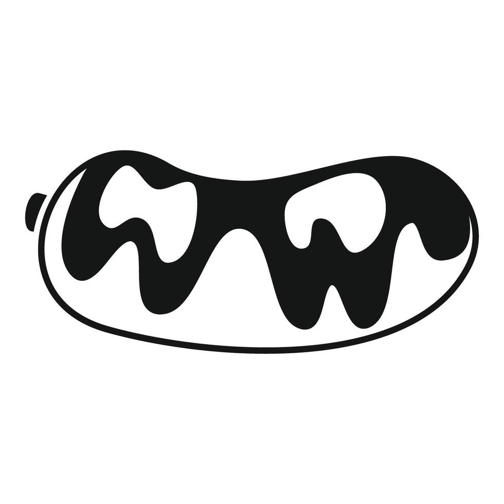 Delicious sausage with mustard icon, simple style vector