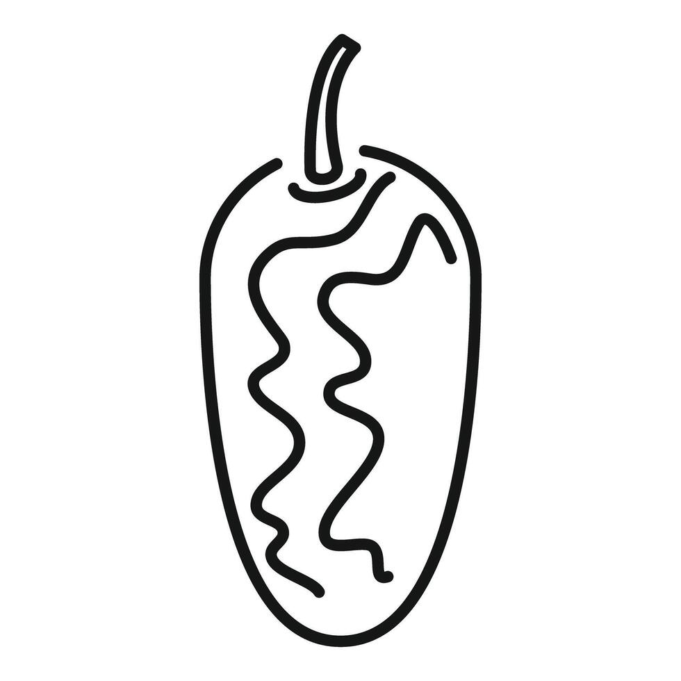 Jalapeno chili pepper showing wavy lines icon vector