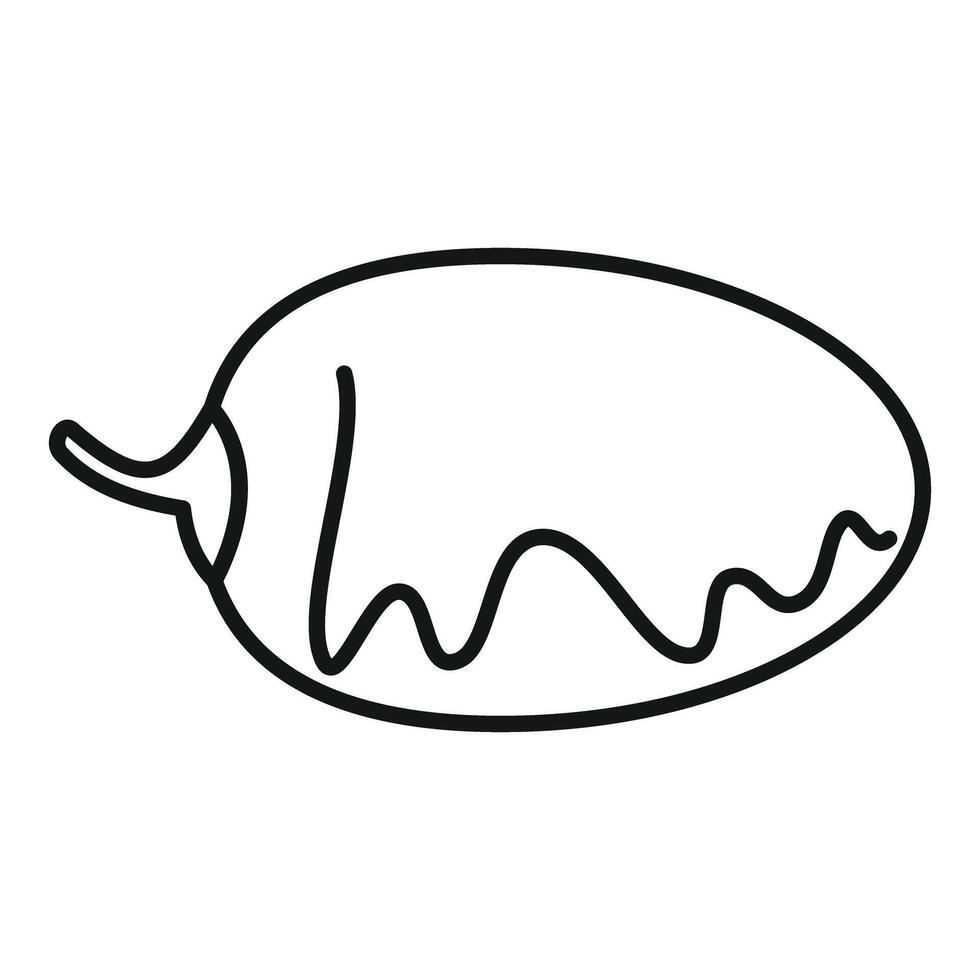 Line art drawing of a habanero chili pepper vector
