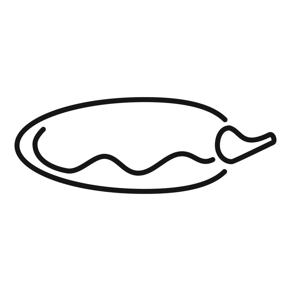 Line art style drawing of a single jalapeno pepper vector