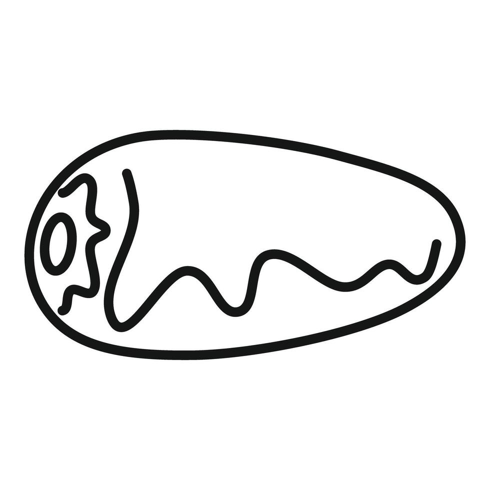 Sweet eclair with chocolate icing is lying on white background vector