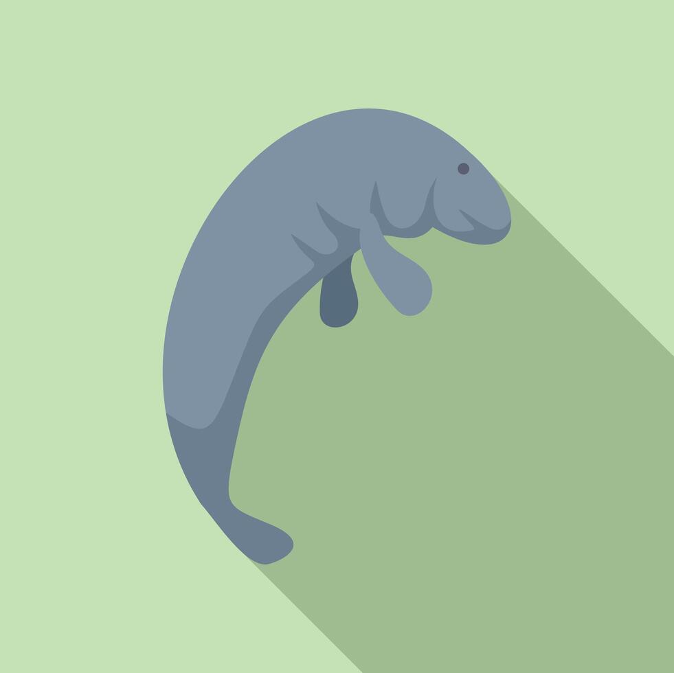Amazon manatee swimming up to surface in tropical water vector