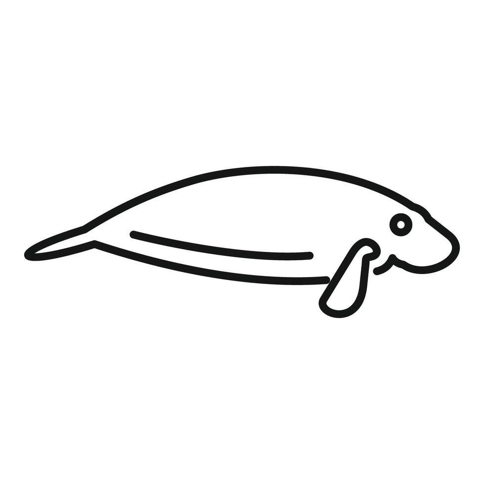 Line style icon of a manatee swimming underwater vector