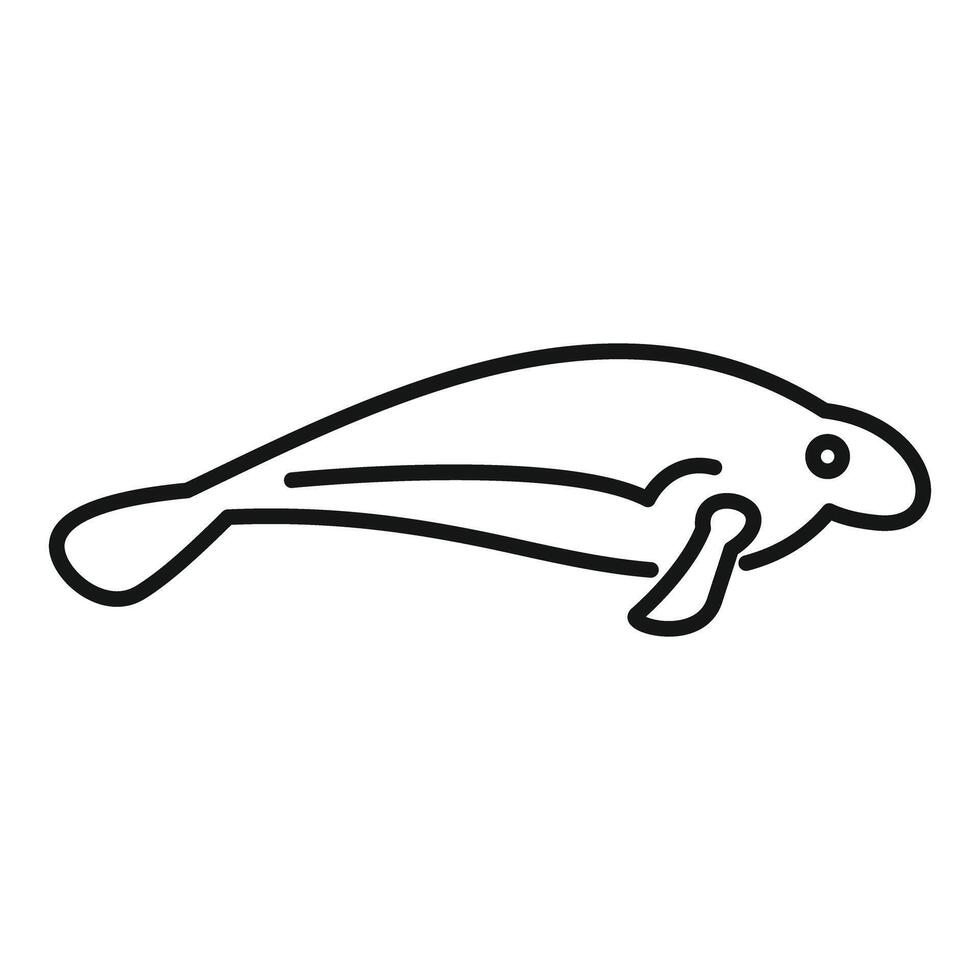 Line style icon of a manatee swimming gracefully vector