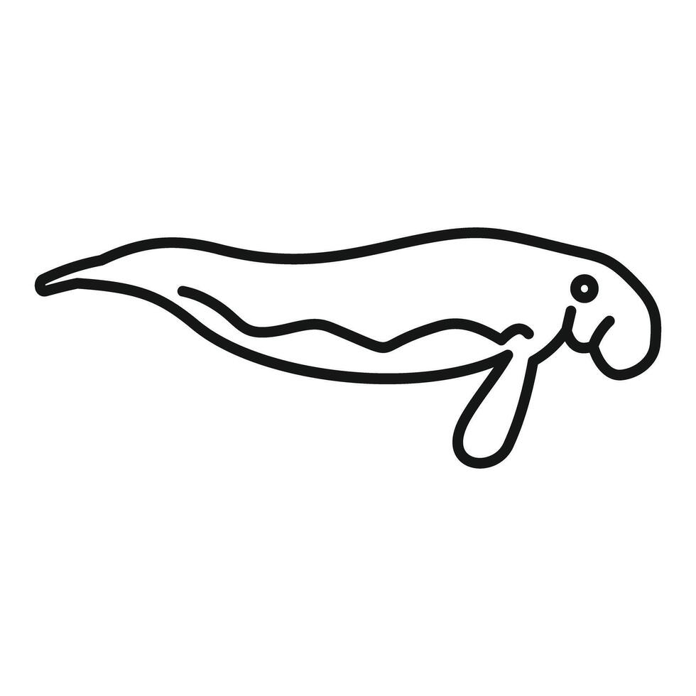 Line art manatee swimming underwater minimalist illustration vector