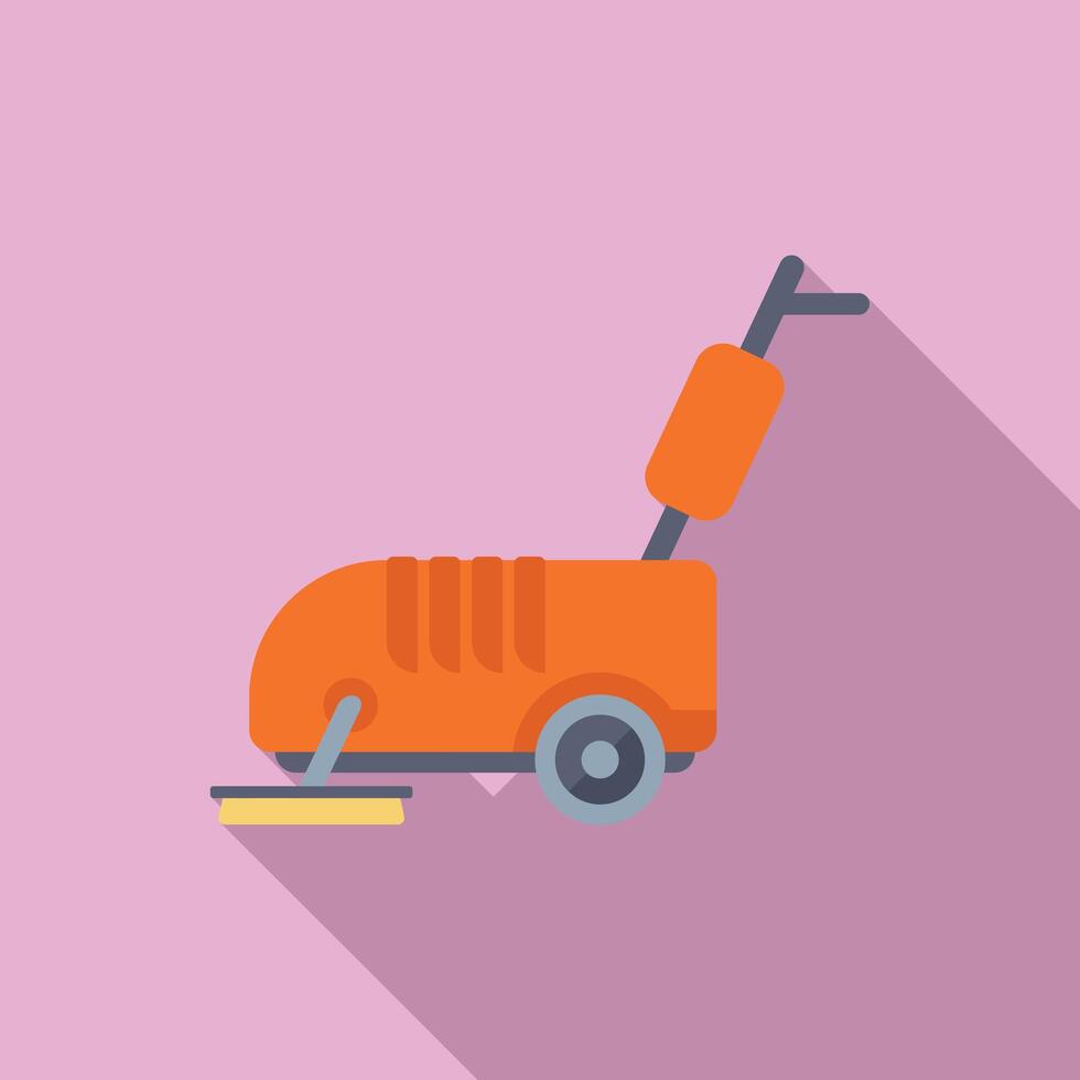 Professional cleaning machine polishing floor with rotating brushes vector