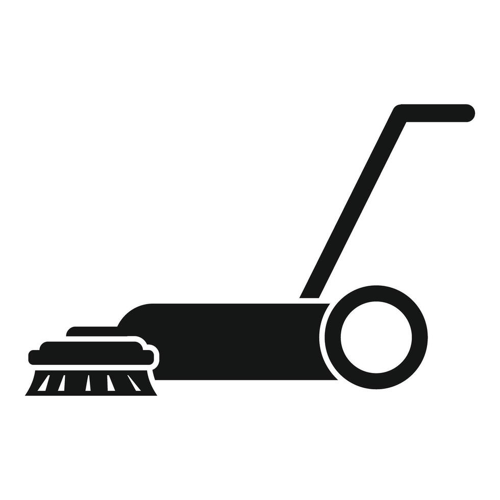 Cleaning floor machine using rotating brushes icon vector