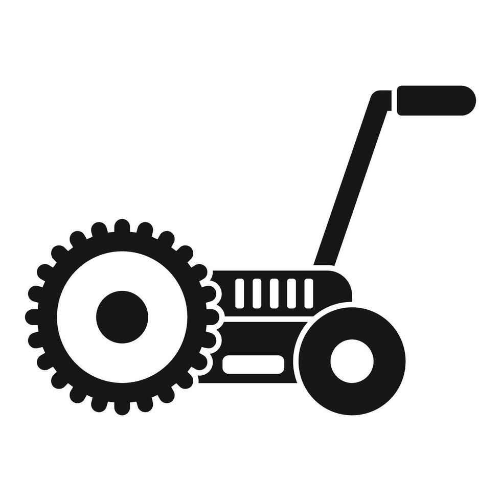 Walk behind concrete saw cutting machine construction icon vector