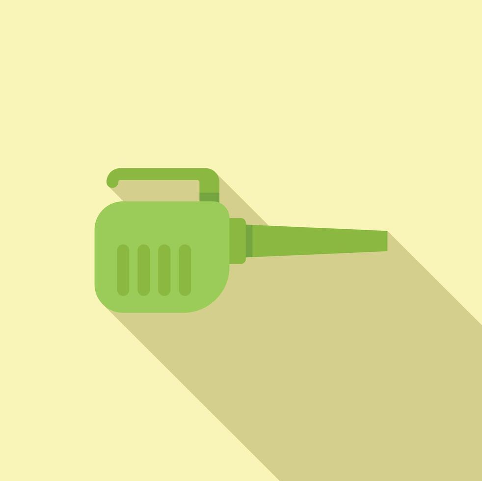 Green leaf blower blowing with long shadow vector