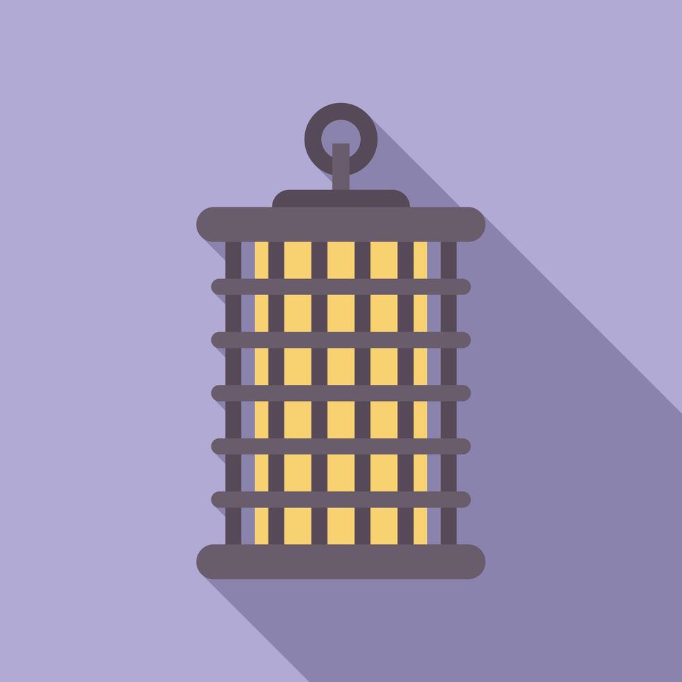 Hanging lantern illuminating surrounding darkness with warm light vector