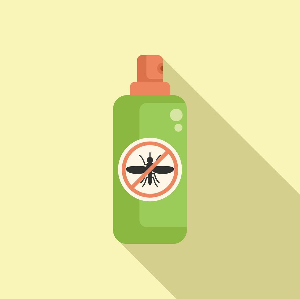 Green spray bottle preventing mosquito bites with stop sign vector