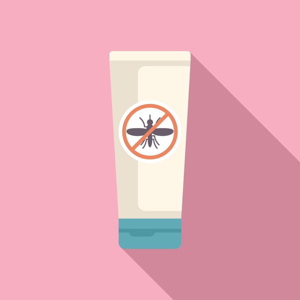 White tube of mosquito repellent cream is standing on pink background vector
