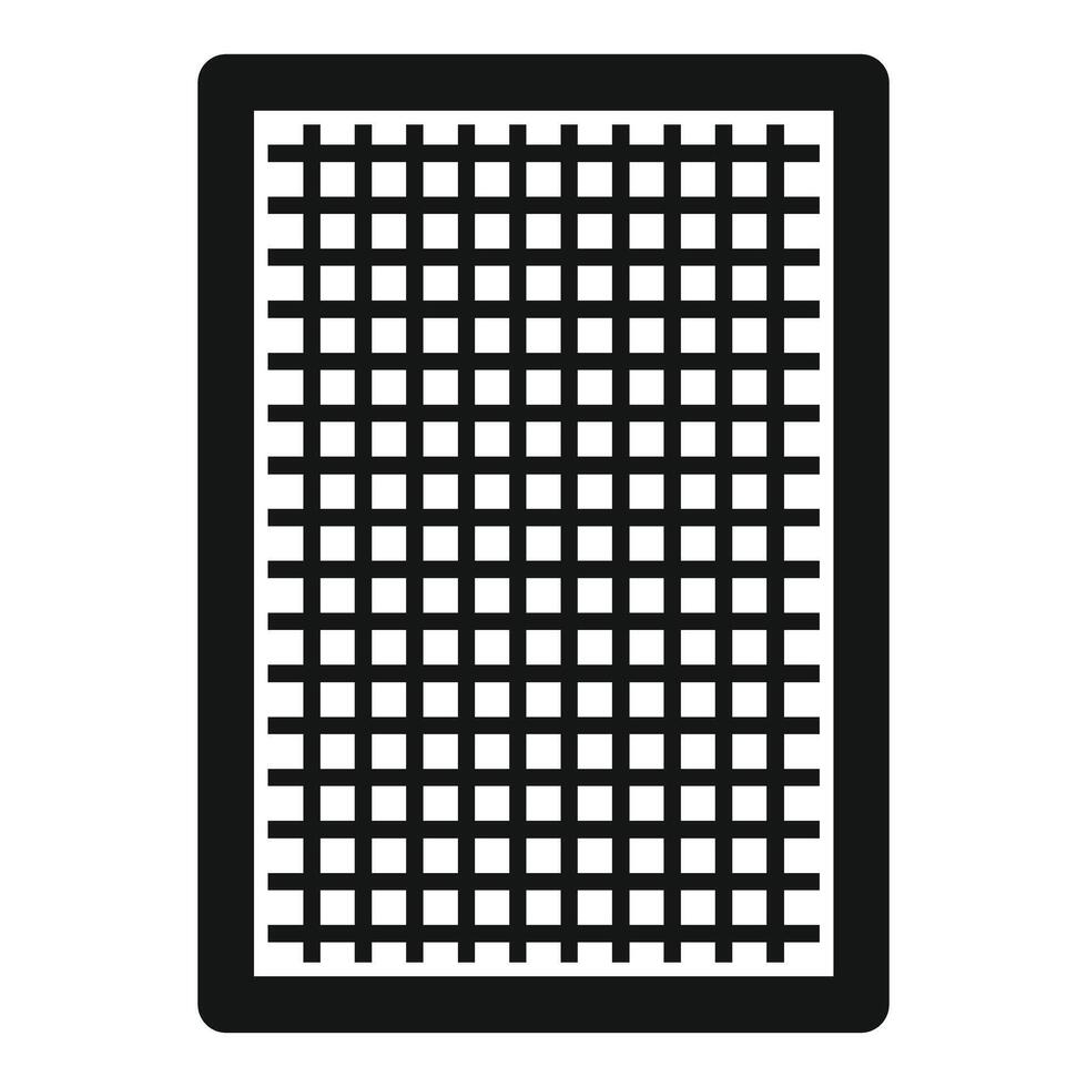Black metal grate with rectangular cells is being isolated on a white background vector