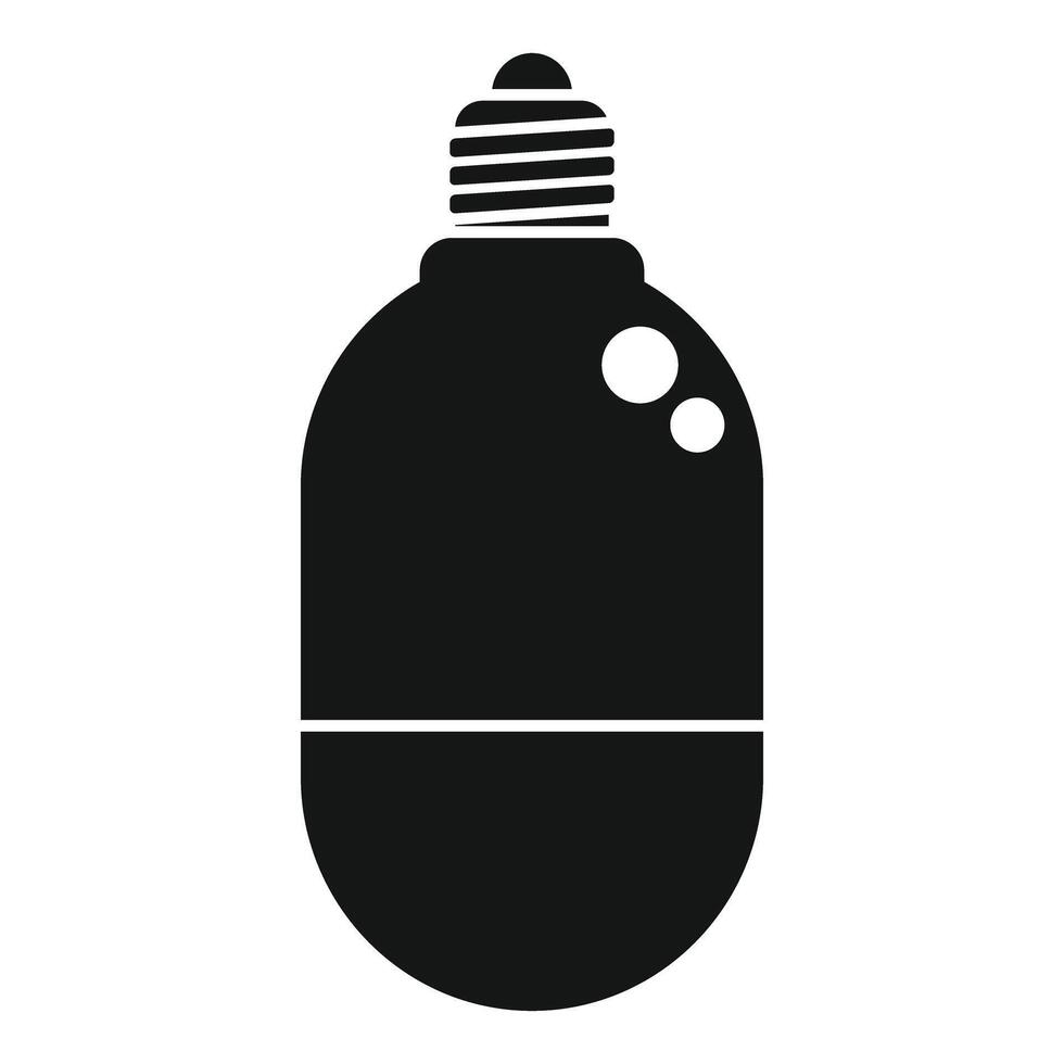 Led light bulb shining with socket icon simple style vector