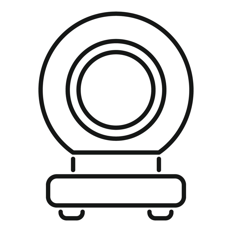 Hyperbaric oxygen therapy chamber standing on platform vector