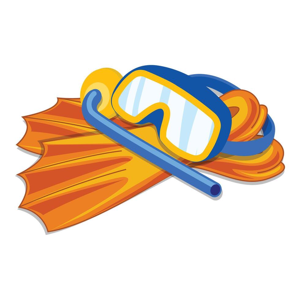 Diving mask snorkel and flippers set for summer vacation vector