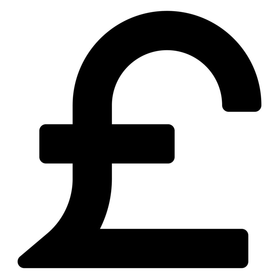 pound glyph icon isolated on white background vector