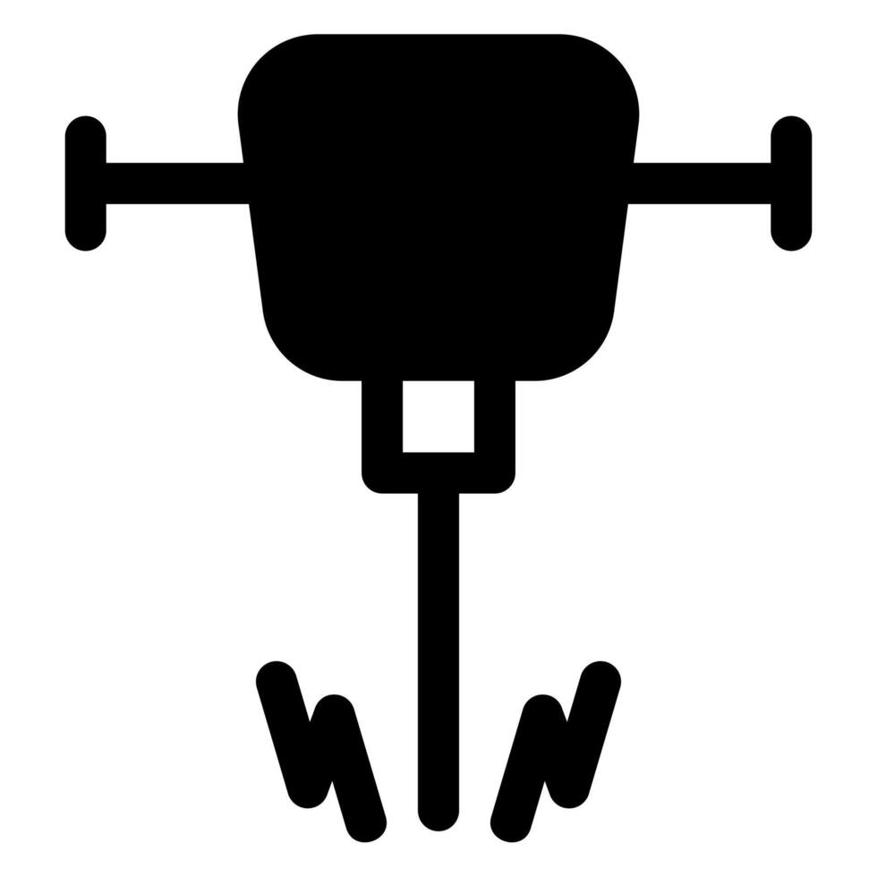 jackhammer glyph icon isolated on white background vector