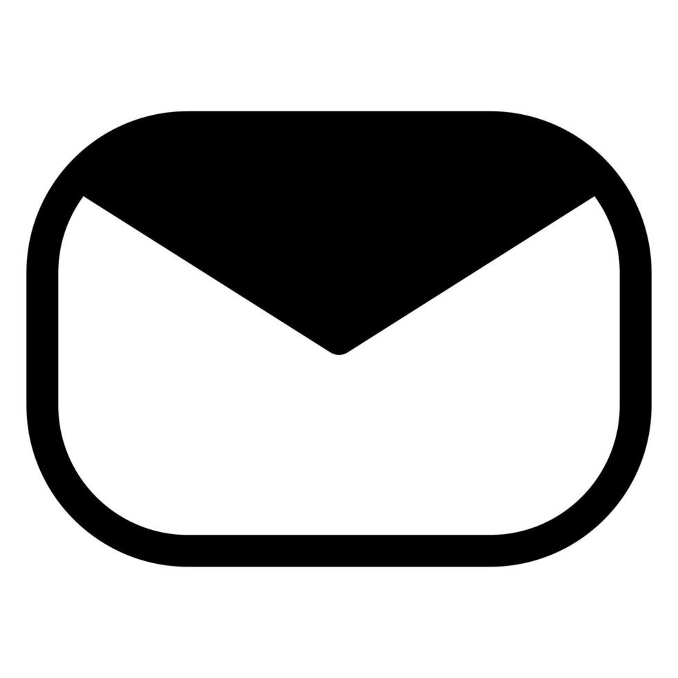 envelope glyph icon isolated on white background vector