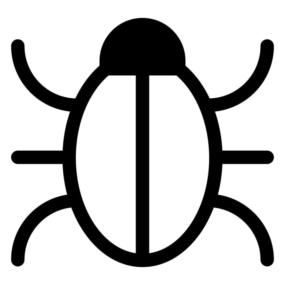 bug glyph icon isolated on white background vector