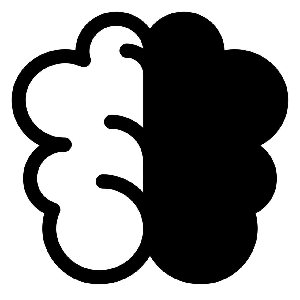 brain glyph icon isolated on white background vector