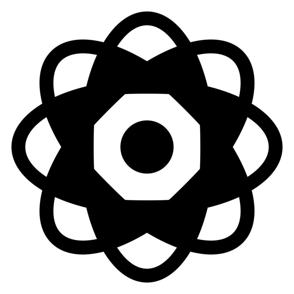 atom glyph icon isolated on white background vector